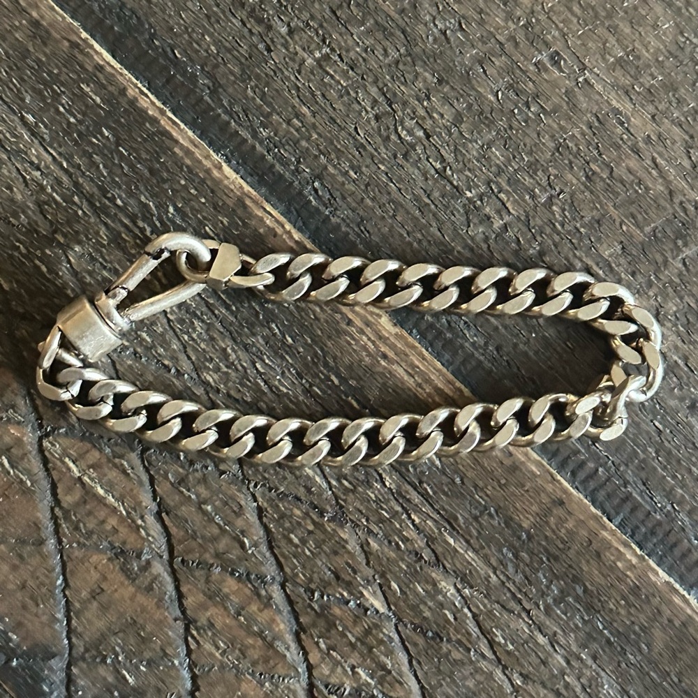 NWOT AllSaints Curb Chain Chunky Bracelet with Carabiner Clasp, Brass / Gold